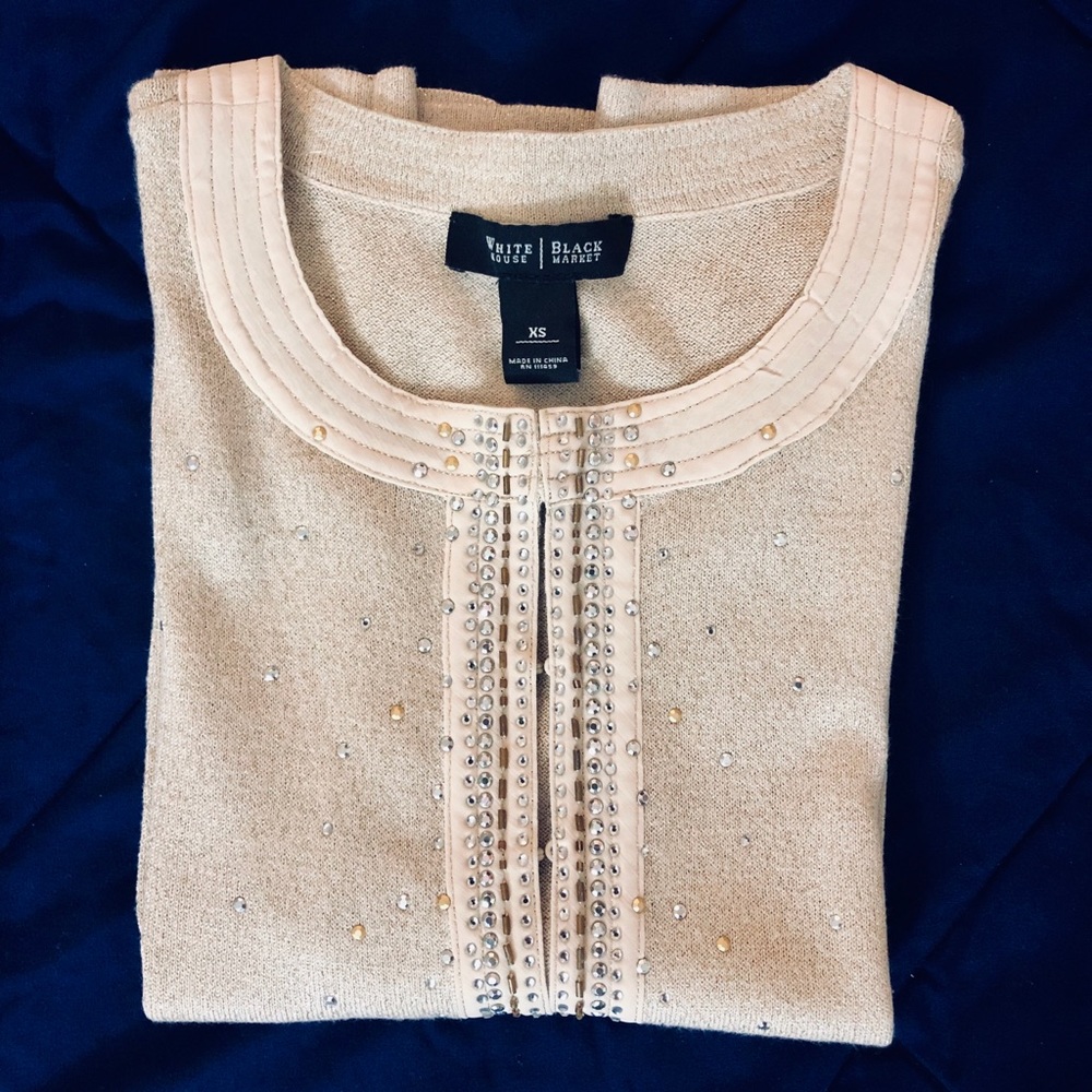 White House Black Market jeweled bead cardigan